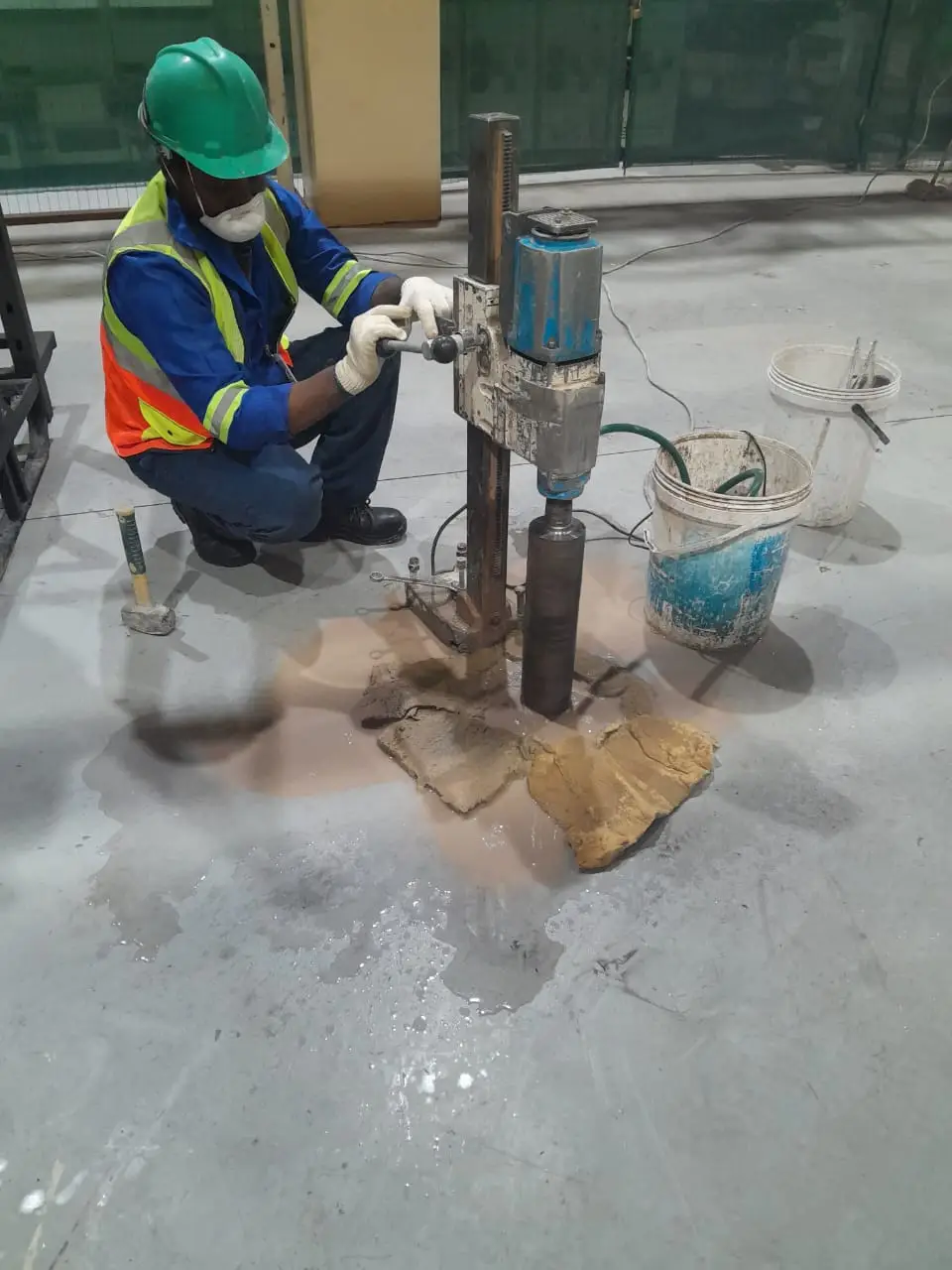 Core drilling for plumbing installation in Durban