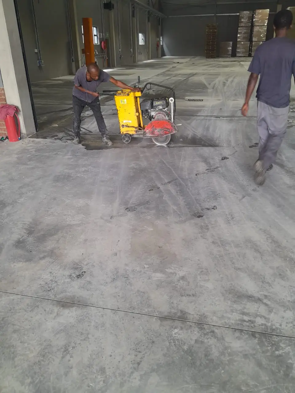 Saw cutting a concrete slab in Durban
