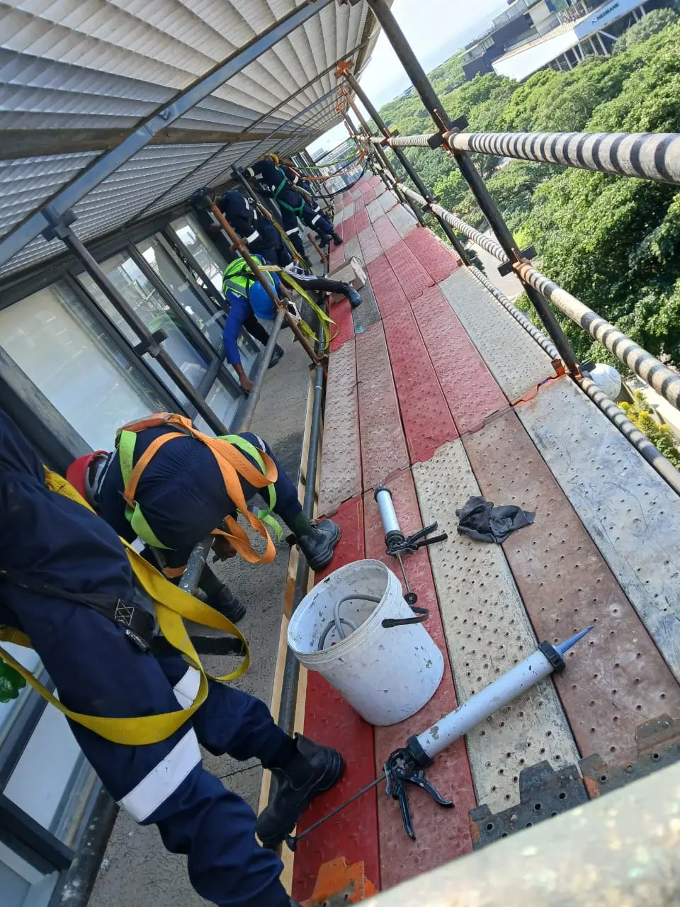 Liquid waterproofing on commercial rooftop in Durban
