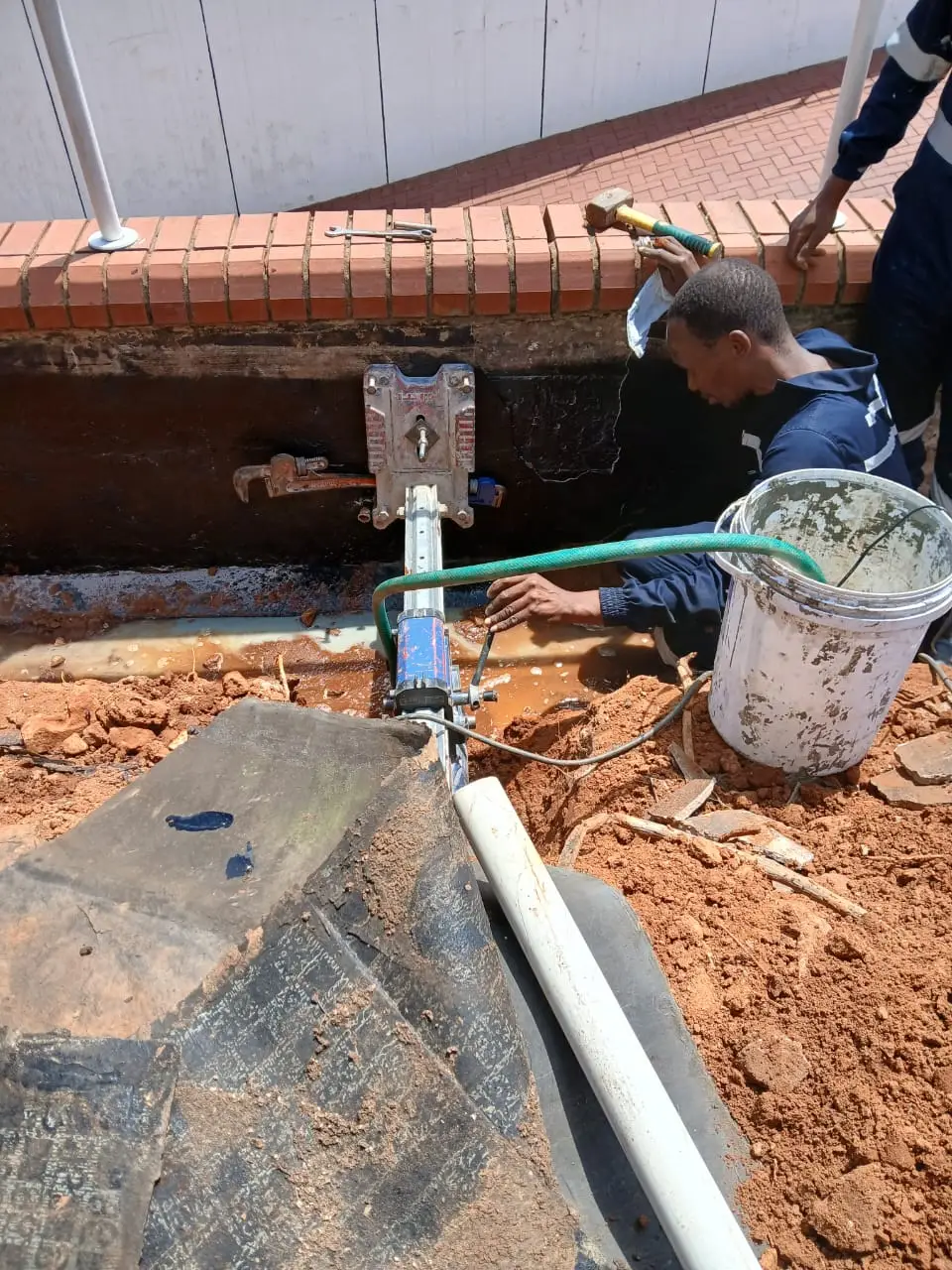 Core drilling on commercial wall in Durban